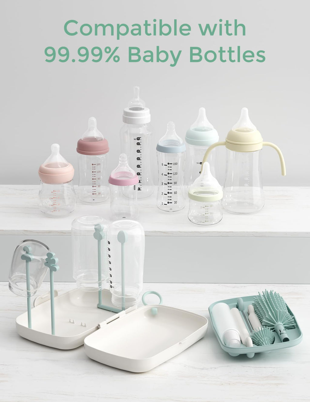 Momcozy Baby Bottle Brush Kit, Push-Press Foam Design, Green Jansha Store