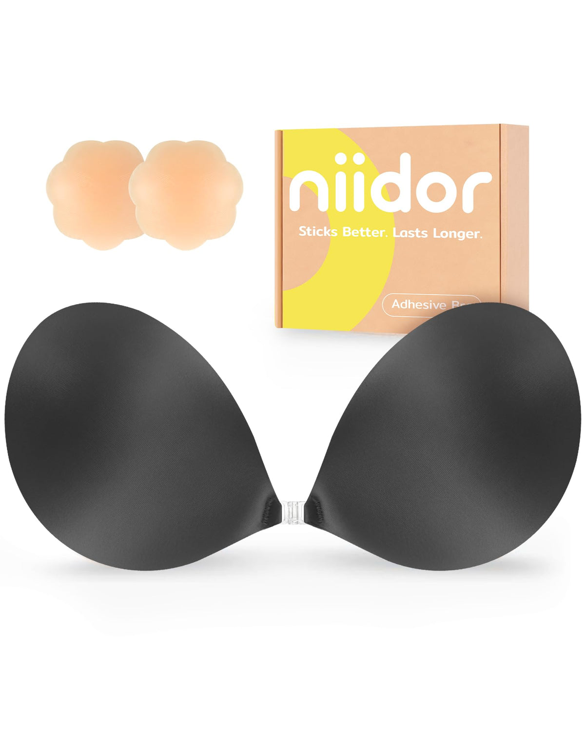Niidor Adhesive Bra Strapless Ultra Sticky Invisible Push up Silicone Bra Multiple Colors Sizes Reusable for Backless Dress Jansha Store