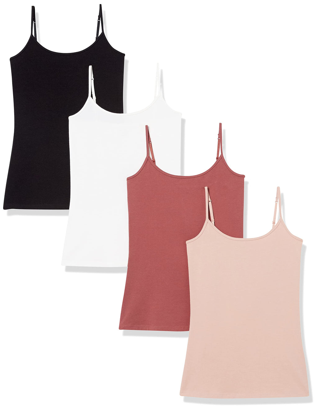 Amazon Essentials Women's Slim-Fit Camisole for Layering and Everyday Wear, Pack of 4 Jansha Store
