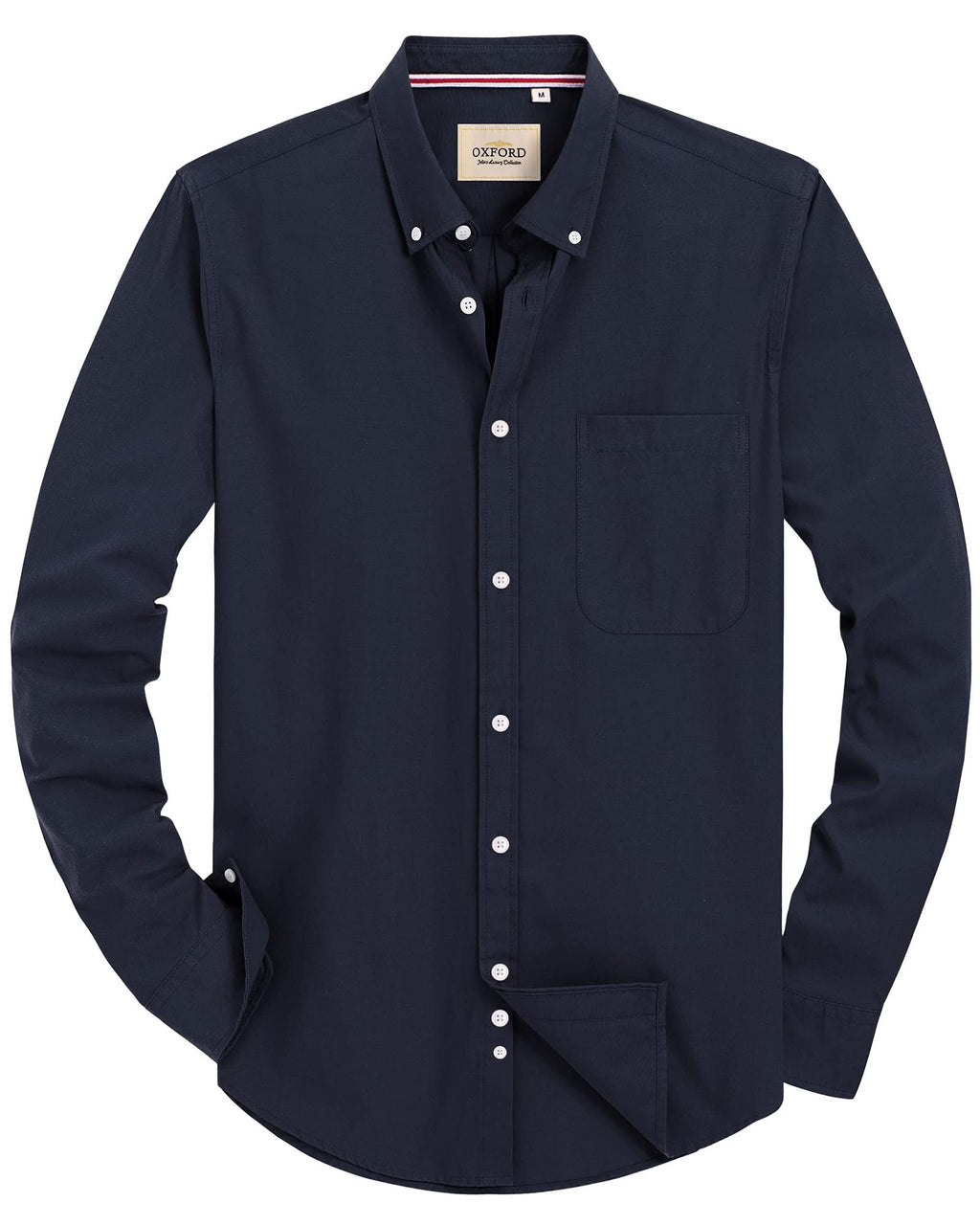 Alimens & Gentle Mens Solid Oxford Shirt Long Sleeve Dress Shirt Work Casual Button Down Shirts with Pocket Jansha Store