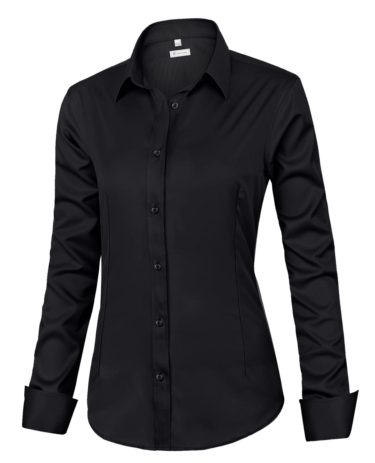 siliteelon Womens Classic-Fit Dress Shirts Long Sleeve Button Down Wrinkle-Free Stretch Solid Casual Work Office Blouse Top Jansha Store