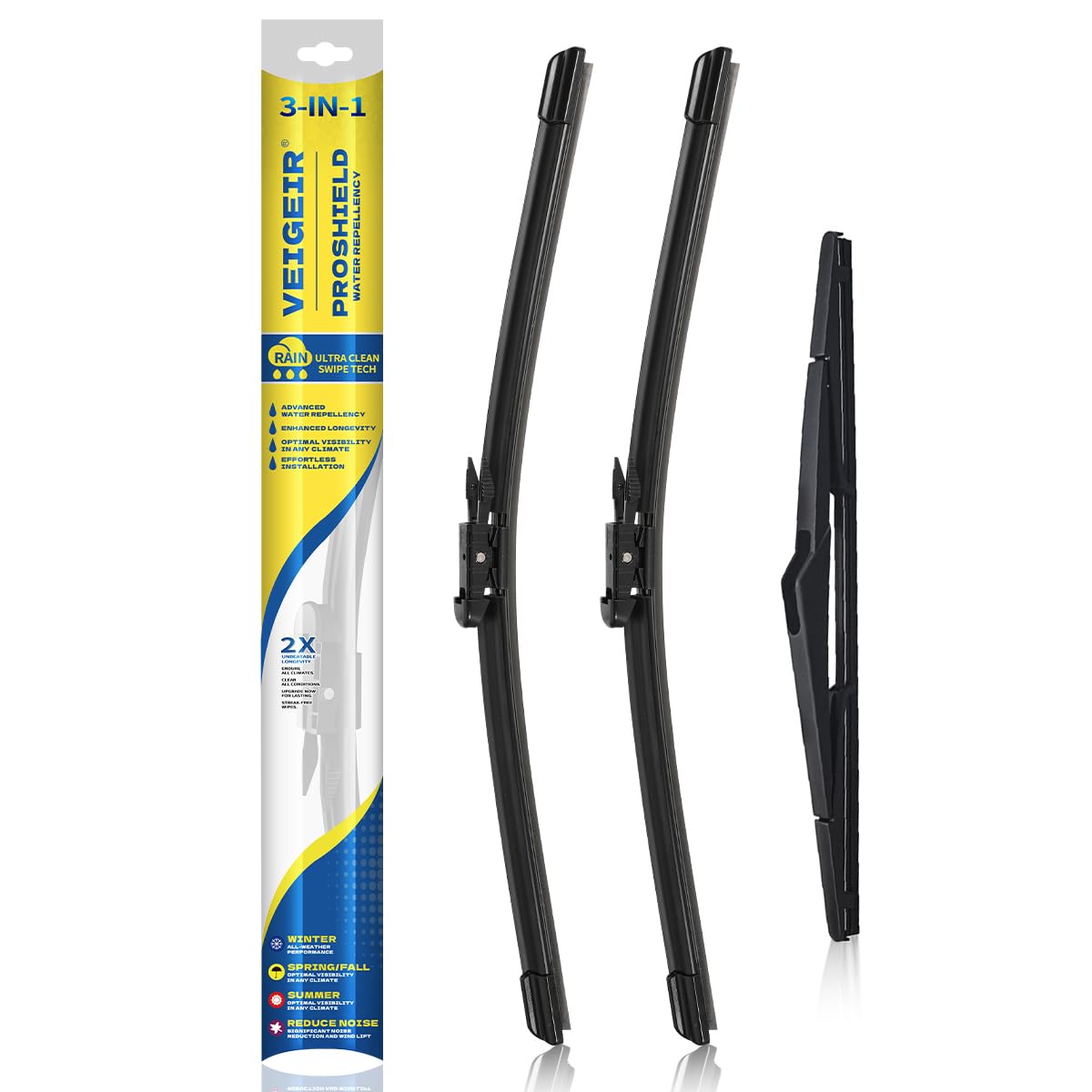 3 Pack Windshield Wiper Blades Compatible with Nissan Rogue 2014-2023 Pathfind 2013-2021 Original Factory Quality Front Rear Wipers Blade Set for My Car - 26" 17" 12" Jansha Store