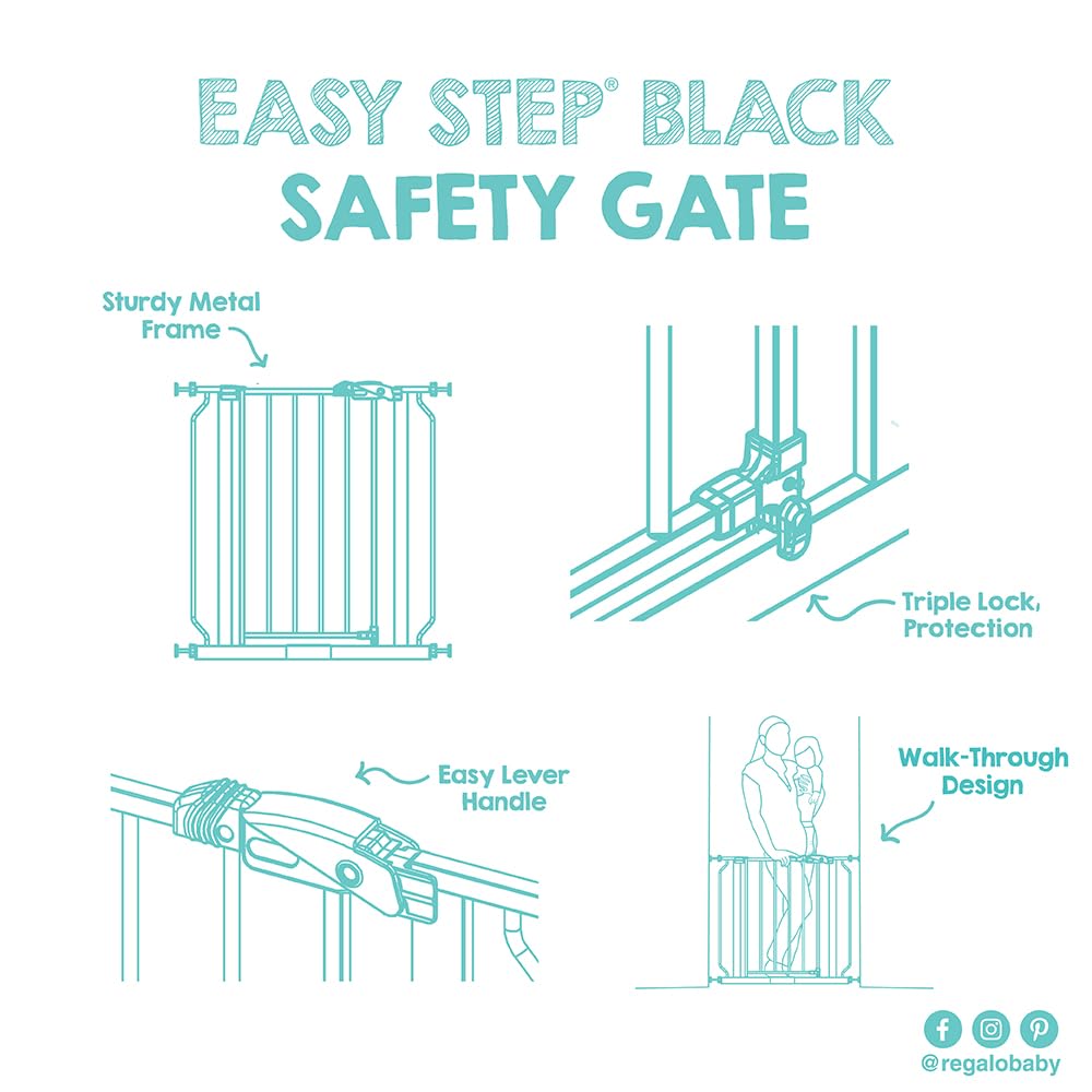 Regalo Safety 29"-38.5" Easy Step Baby Gate, Bottom of Stairs & Doorways Jansha Store