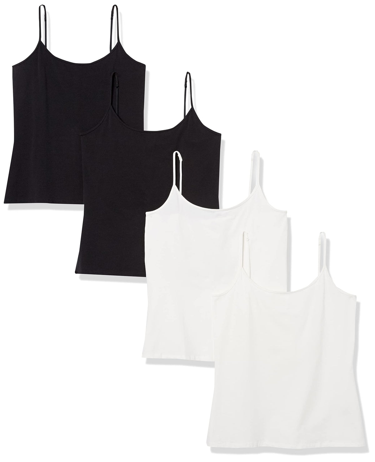 Amazon Essentials Women's Slim-Fit Camisole for Layering and Everyday Wear, Pack of 4 Jansha Store