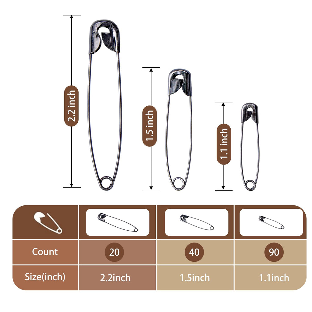 XKDOUS 3 Inch Large Safety Pins 100 pcs Silver Pins Bulk Jansha Store