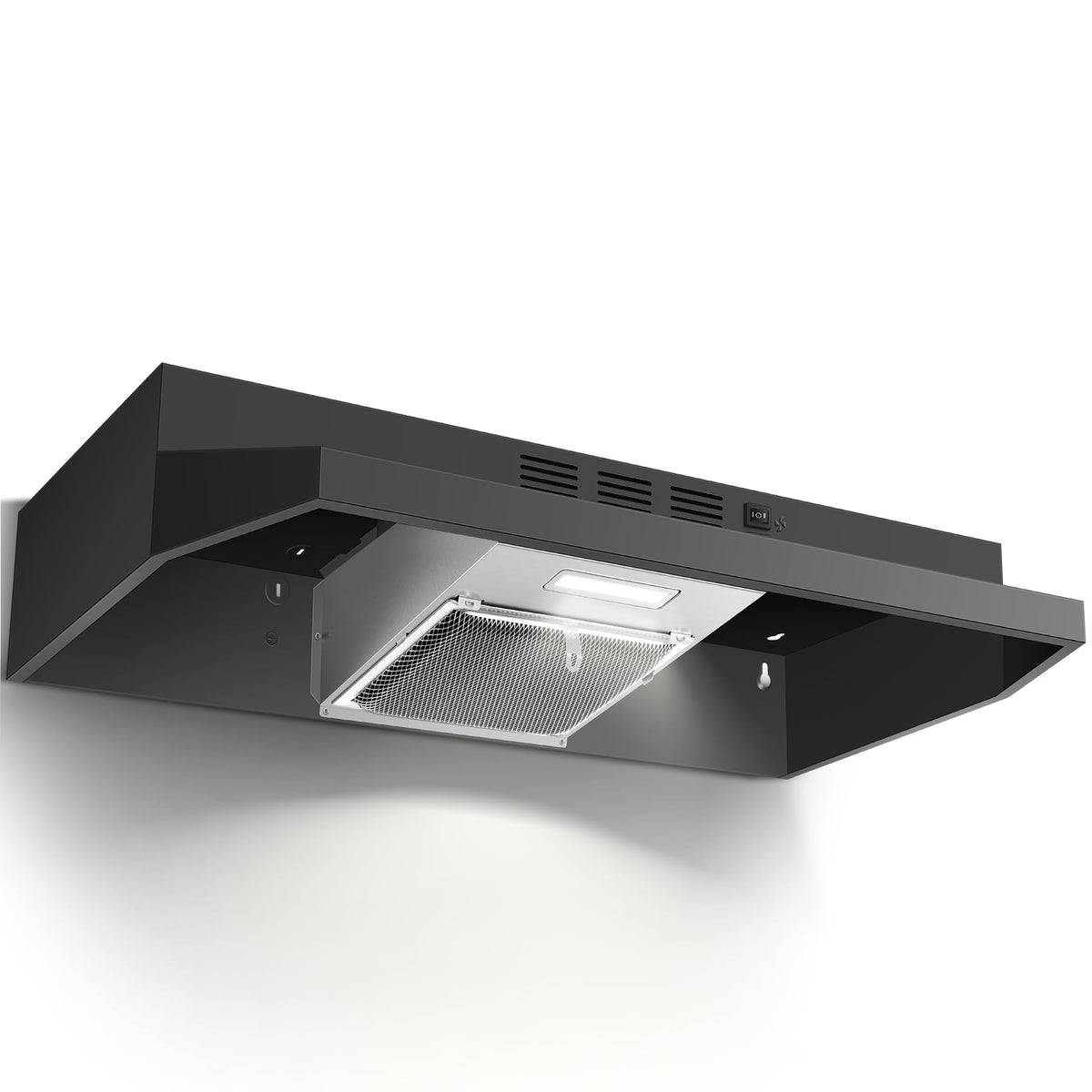Range Hood 30 inch Under Cabinet, Stainless Steel Kitchen Vent Hood 280CFM, Built-in Kitchen Stove Hood w/Rocker Button Control, Ducted/Ductless Convertible Duct, 2 Speeds Fan, Bright LED Light Jansha Store