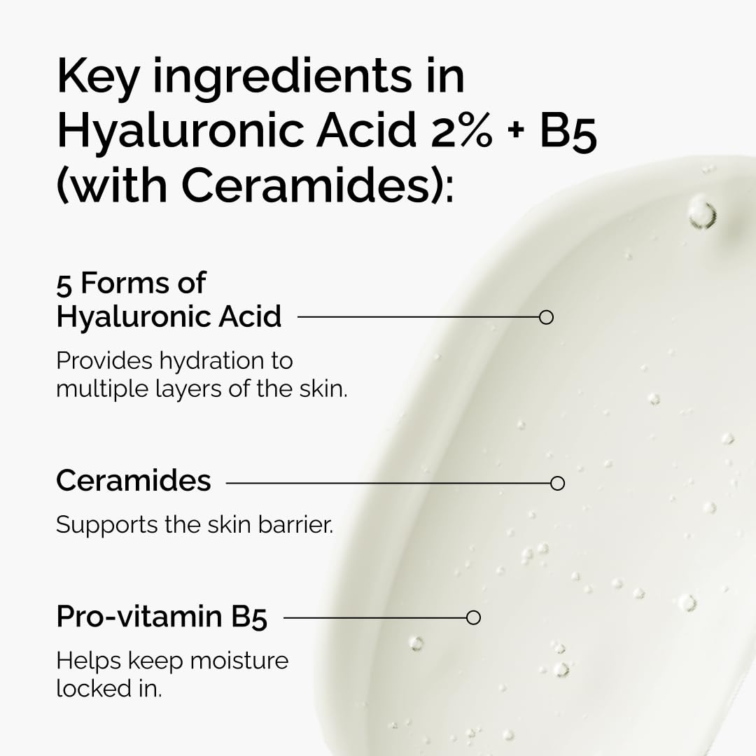 The Ordinary Hyaluronic Acid 2% + B5 (with Ceramides), Multi-Depth Hydration Serum for Plumper, Smoother Skin Jansha Store