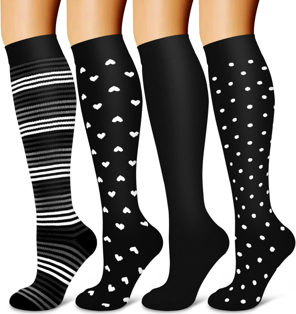 Laite Hebe 4 Pairs-Compression Socks for Women&Men Circulation-Best Support for Nurses,Running,Athletic Jansha Store