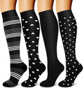Laite Hebe 4 Pairs-Compression Socks for Women&Men Circulation-Best Support for Nurses,Running,Athletic Jansha Store