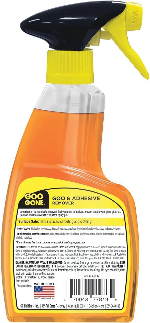 Goo Gone Adhesive Remover Spray Gel 12 Oz with Scraper, Surface Safe Jansha Store