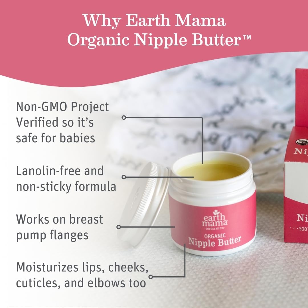Earth Mama Organic Nipple Butter, Lanolin-Free Breastfeeding Cream, 2 fl oz Jansha Store