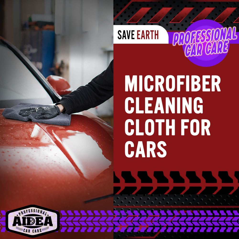 AIDEA Microfiber Cleaning Cloth-50PK, Microfiber Towels for Cars, 12"×12" Jansha Store