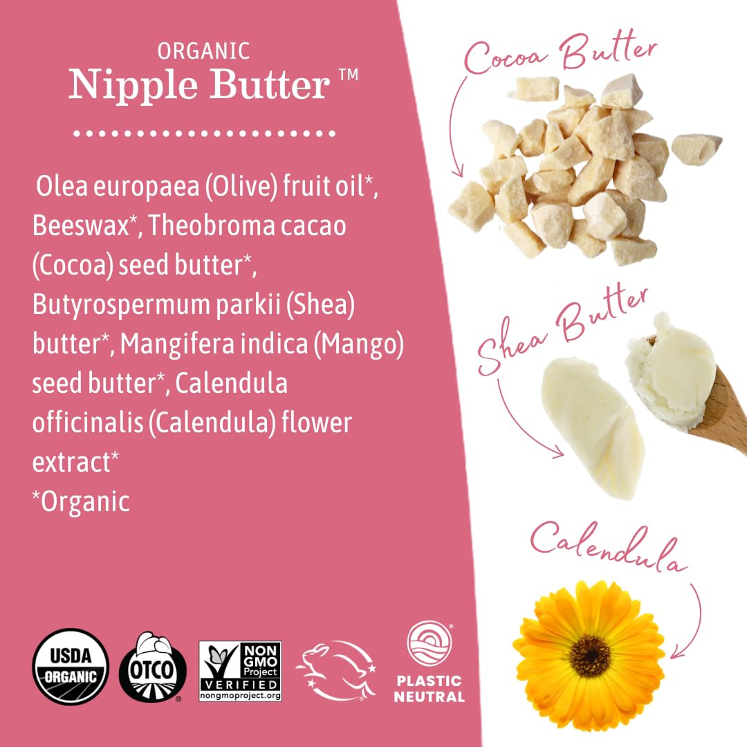 Earth Mama Organic Nipple Butter, Lanolin-Free Breastfeeding Cream, 2 fl oz Jansha Store
