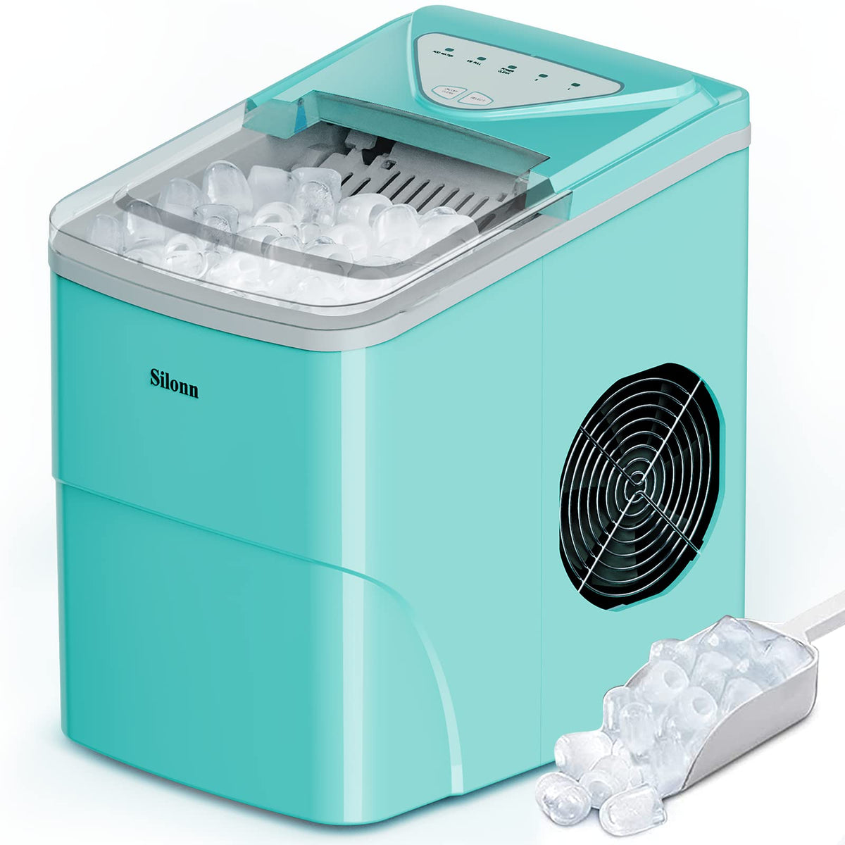 Silonn Nugget Ice Maker Countertop, Pellet Ice Machine with Self-Cleaning Function, Sonic Ice Maker Produces 36lbs of Chewable Ice in 24 Hours, Ideal for Home Kitchen and Office (Stainless Steel) Jansha Store