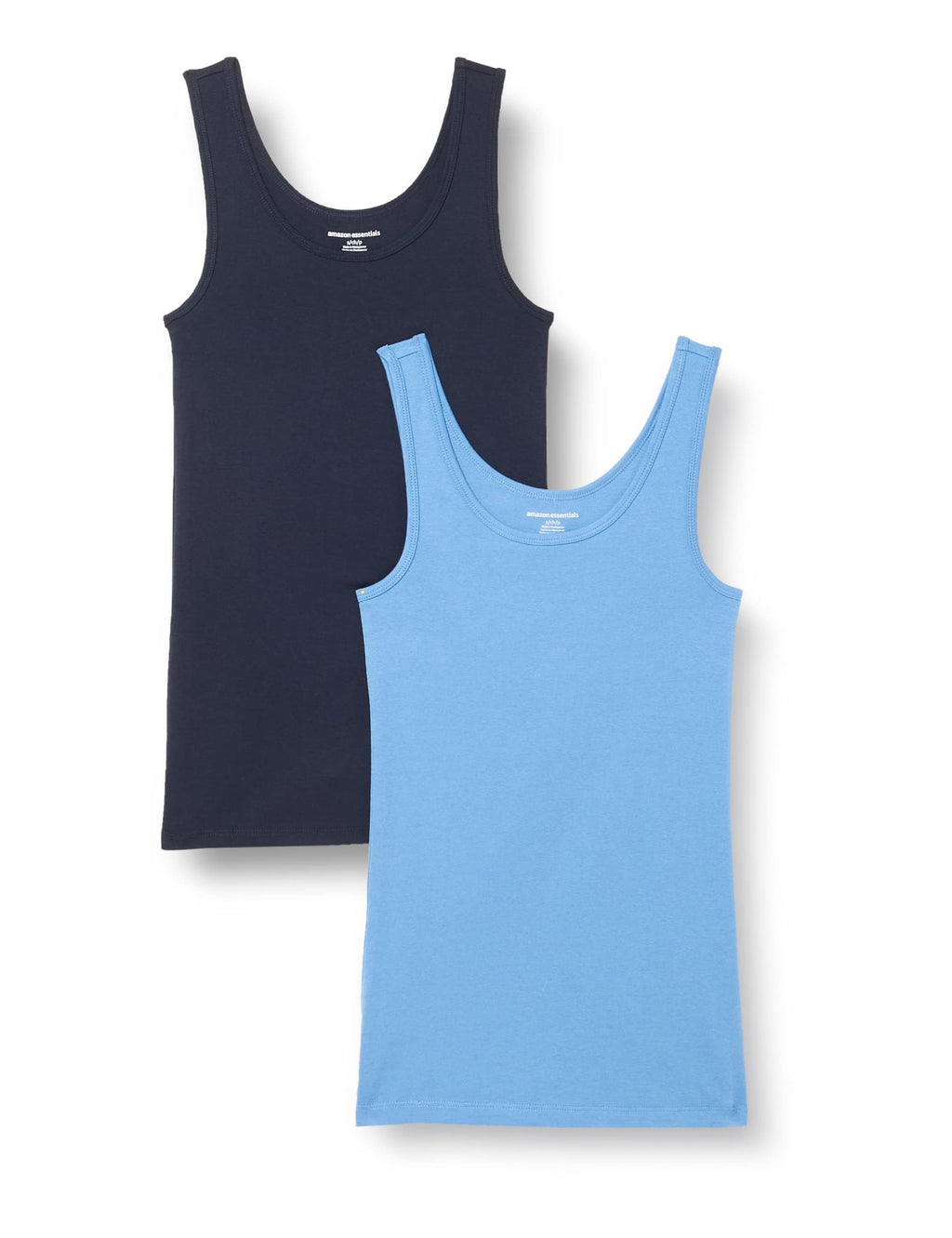 Amazon Essentials Women's Slim-Fit Ribbed Scoop Neck Tank Tops, Pack of 2 Jansha Store