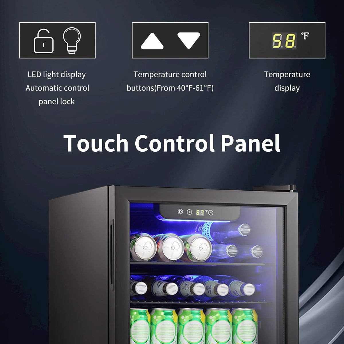 Antarctic Star Beverage Refrigerator Cooler 68 Can, Mini Fridge with Glass Door for Beer Drinks Wine,Freestanding Small Fridge with Electronic Temperature Control for Home and Bar,1.7 cu.ft Jansha Store