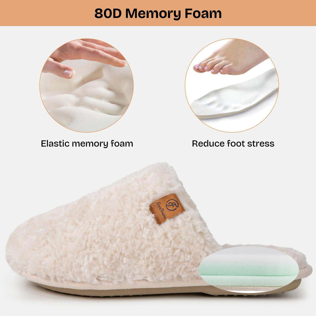 EverFoams Women's Fuzzy Slippers Warm Cozy Memory Foam Indoor House Shoes Jansha Store