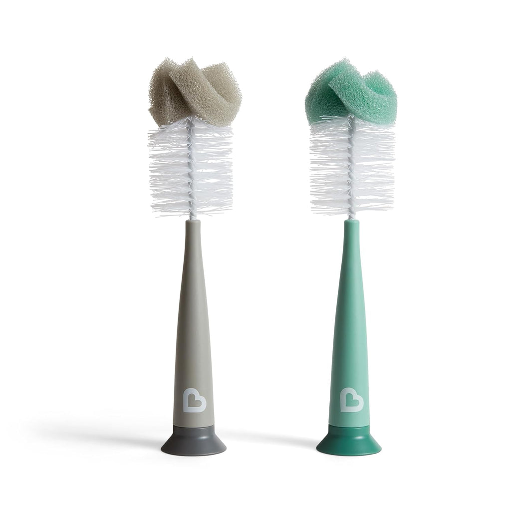 Munchkin Sponge Bottle Brush, Grey/Sage, 2 Count (Pack of 1) Jansha Store