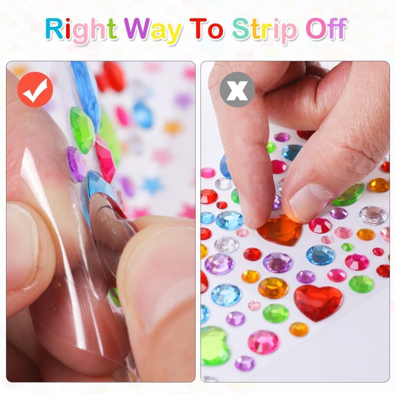 MYDBUYSOME 2774pcs Gem Stickers Jewels for Crafts, Adhesive Gems Rhinestone Jansha Store