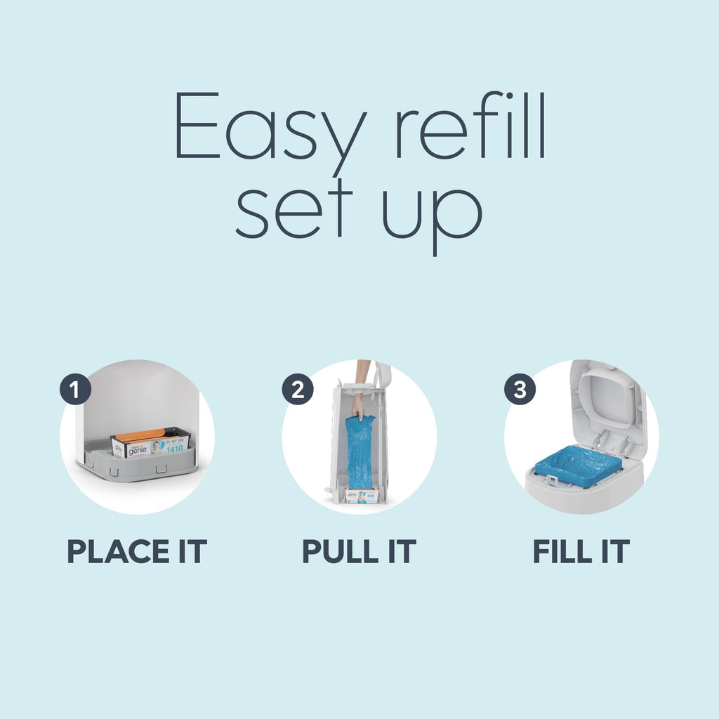 Diaper Genie Easy Roll Refill | 18 Bags Per Refill | Holds Up to 846 Newborn Diapers | Odor Control | Diaper Pail Refill Bags | Fits Diaper Genie Signature & Platinum Pails, Packaging may vary Jansha Store