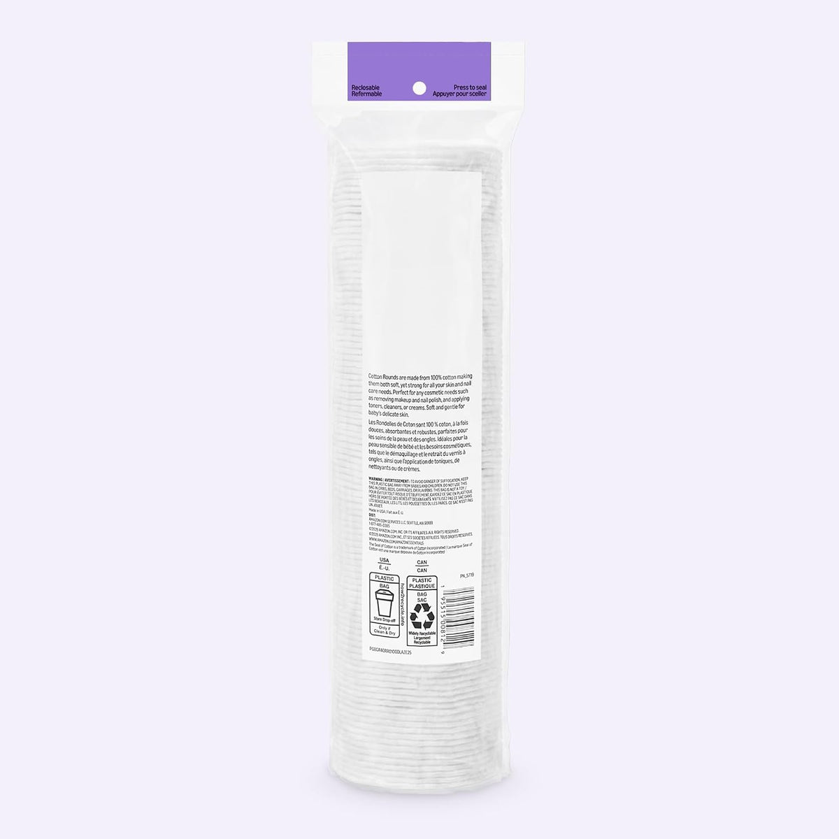 Amazon Essentials 100% Cotton Rounds, 100 Count (Previously Amazon Basics) Jansha Store