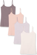 Amazon Essentials Women's Slim-Fit Camisole for Layering and Everyday Wear, Pack of 4 Jansha Store