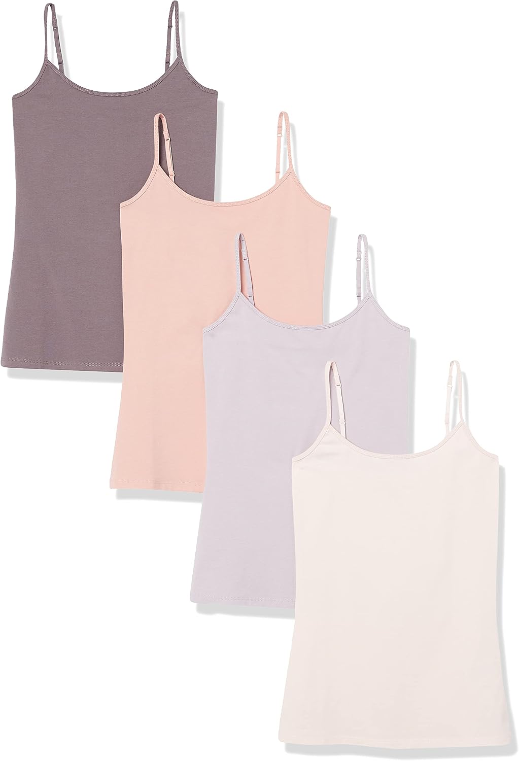 Amazon Essentials Women's Slim-Fit Camisole for Layering and Everyday Wear, Pack of 4 Jansha Store