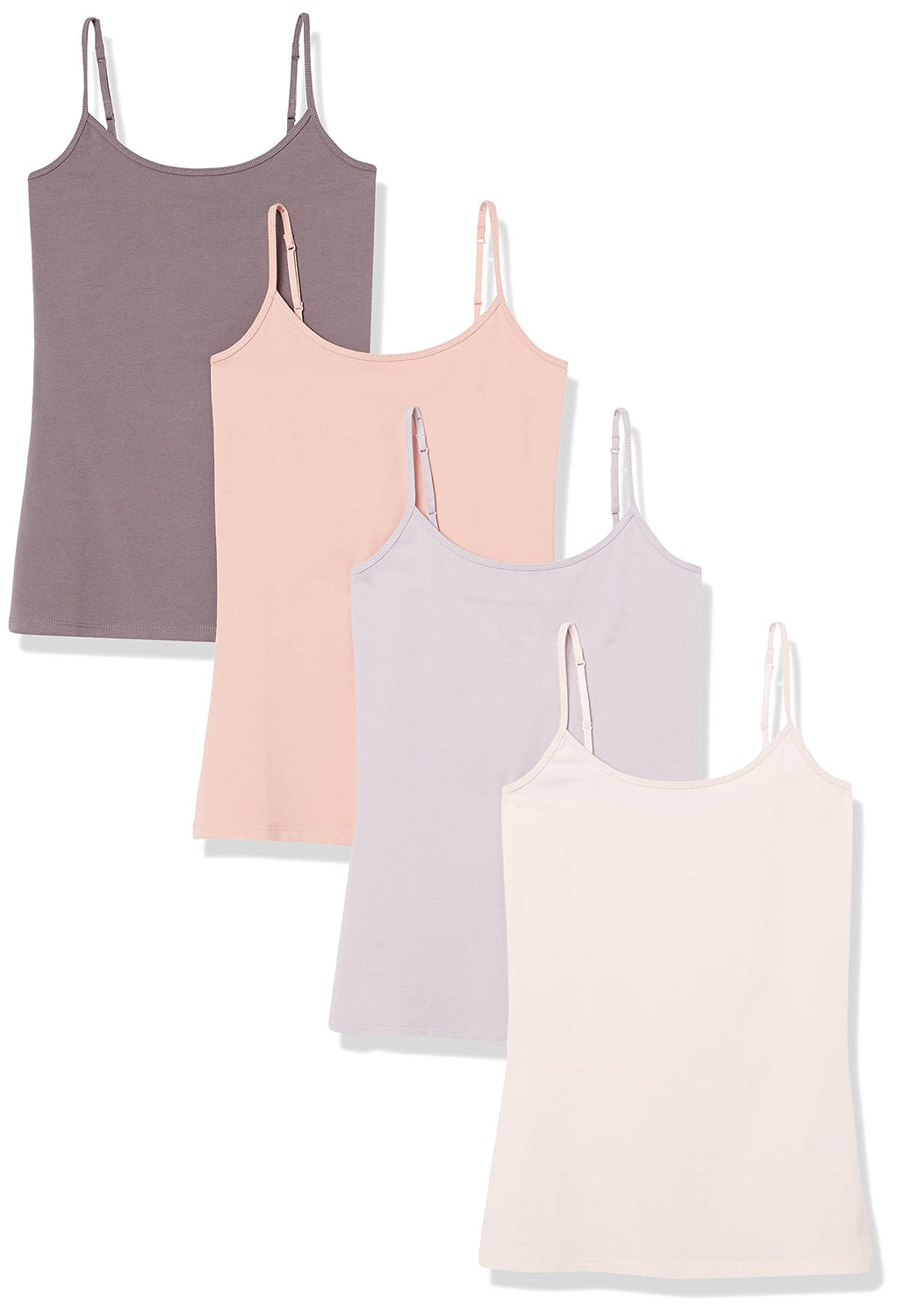 Amazon Essentials Women's Slim-Fit Camisole for Layering and Everyday Wear, Pack of 4 Jansha Store