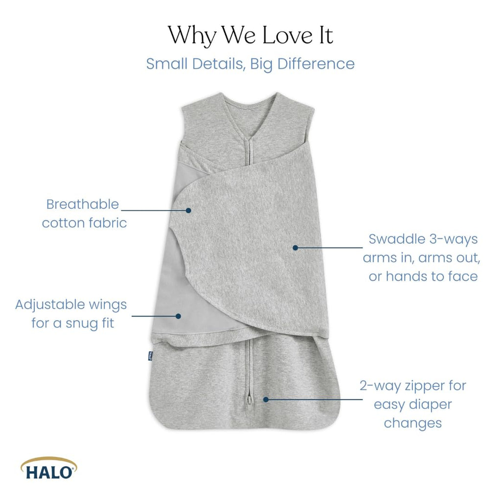 HALO SleepSack Swaddle | Cotton | 1.5 TOG | 6-12 lbs |Floral Stripe Jansha Store