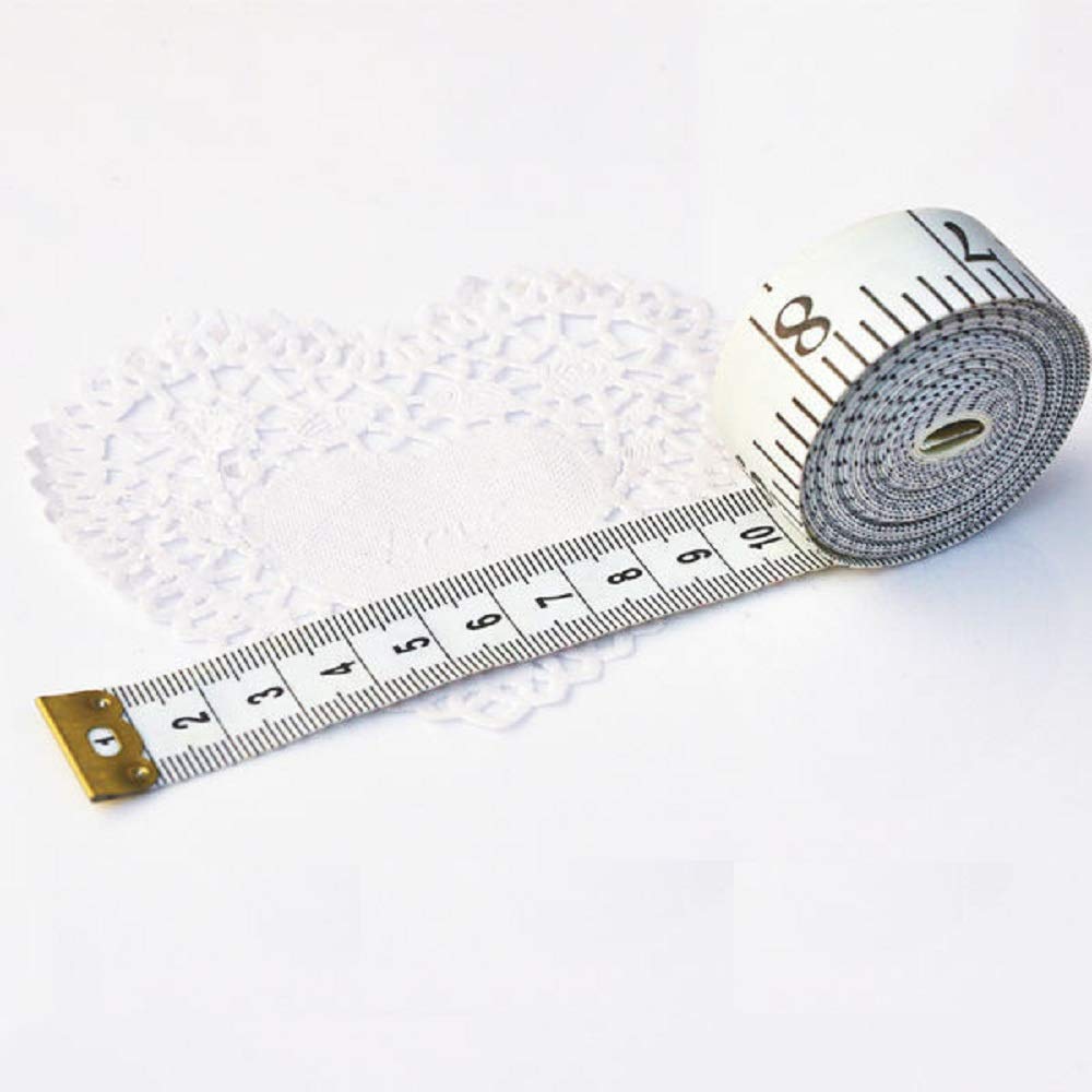 GDMINLO Soft Tape Measure Double Scale Body Sewing Flexible Tailor Craft Vinyl Ruler for Weight Loss Medical Body Measurement, Has Centimetre Scale on Reverse Side 60-inch（White） Jansha Store