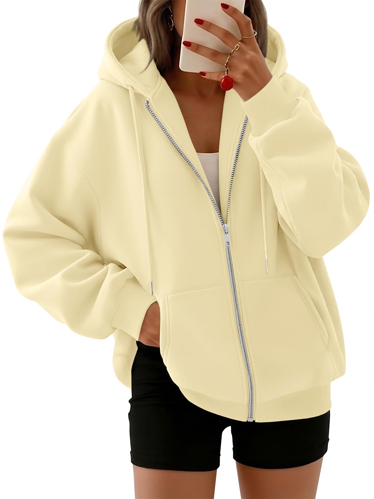 Trendy Queen Womens Oversized Zip Up Hoodies Y2K Fall Sweatshirts 2026 Jansha Store