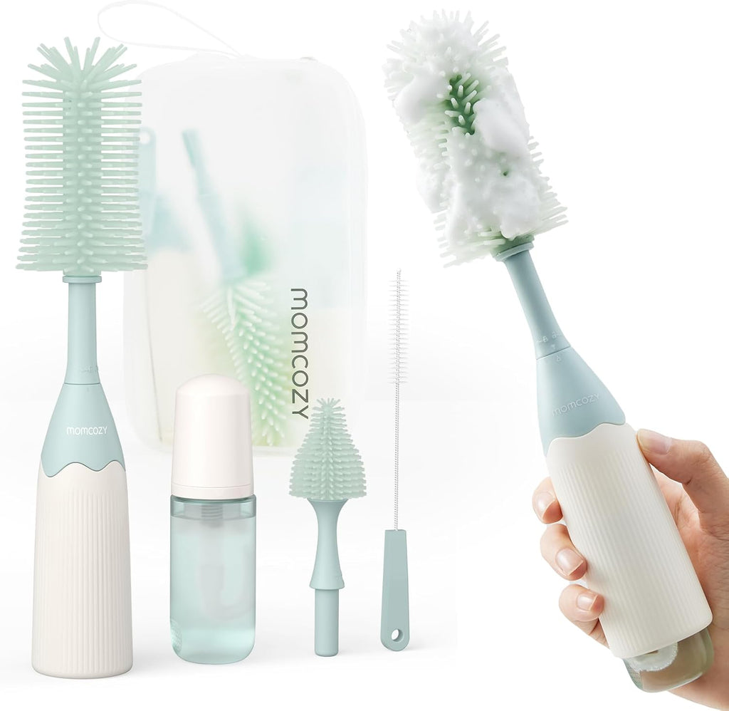 Momcozy Baby Bottle Brush Kit, Push-Press Foam Design, Green Jansha Store