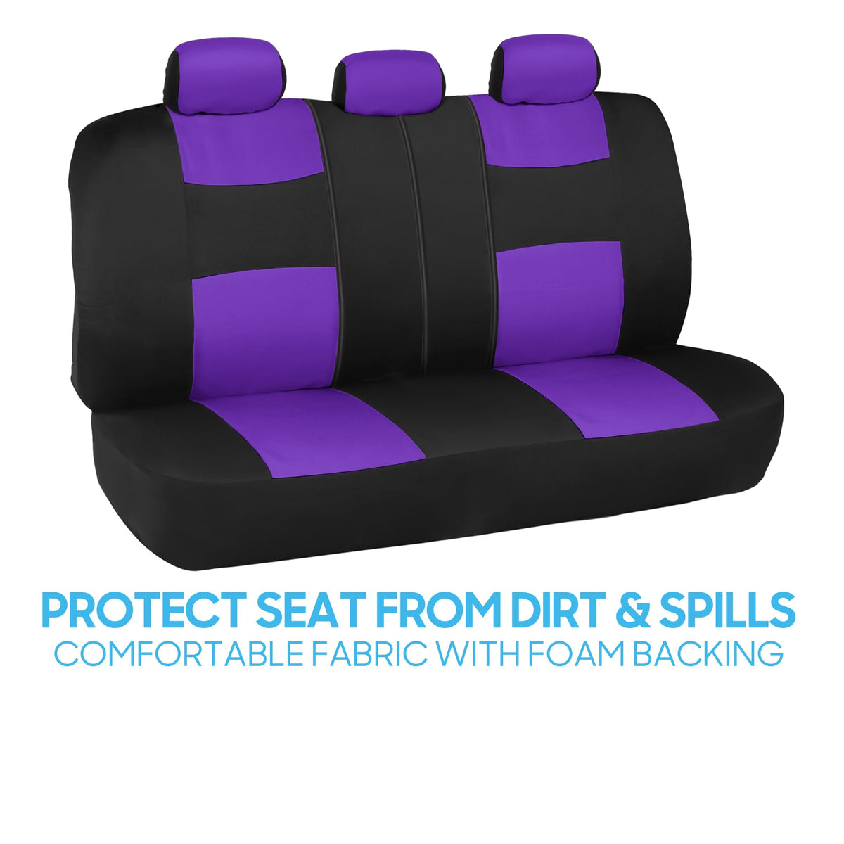 BDK PolyPro Car Seat Covers Full Set in Solid Black, Front and Rear Split Bench Seat Covers for Cars, Easy to Install Car Seats Cover Set and Accessories for Auto Trucks Van SUV - Solid Black Jansha Store