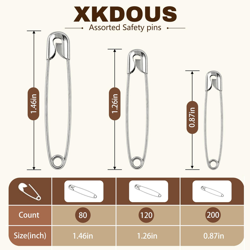 XKDOUS 3 Inch Large Safety Pins 100 pcs Silver Pins Bulk Jansha Store