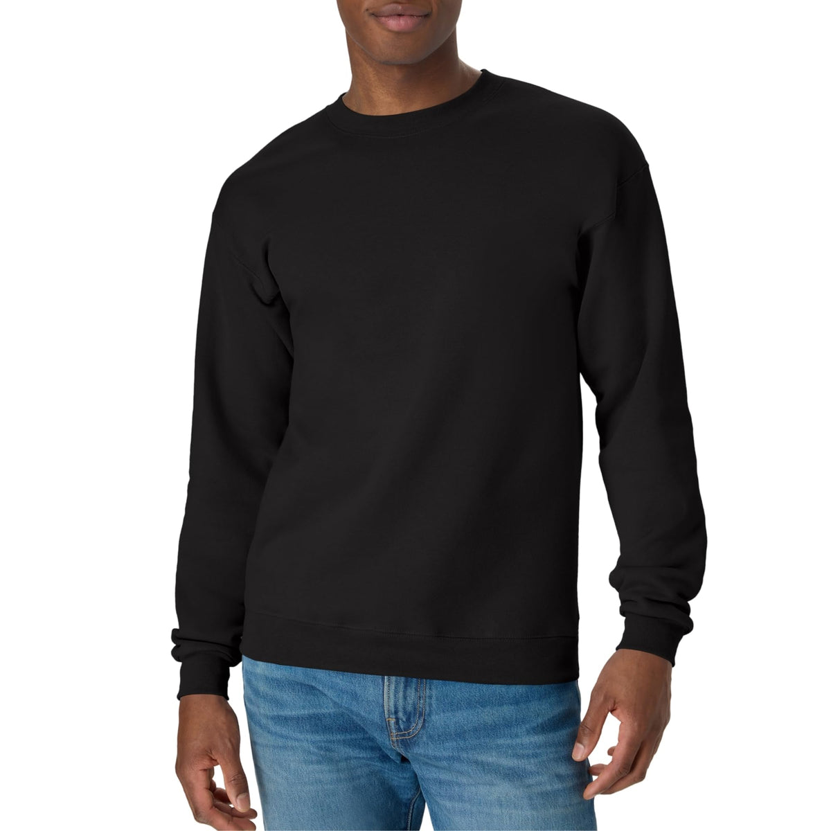 Men's big and tall crewneck sweatshirt shown in extended sizing