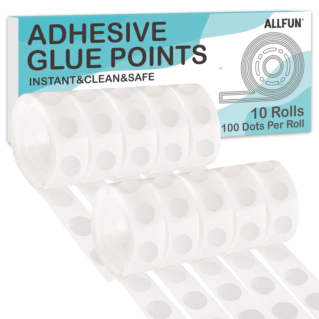 ALLFUN 1000 Pieces Glue Point Dots Double Sided Adhesive for Balloons Craft Jansha Store