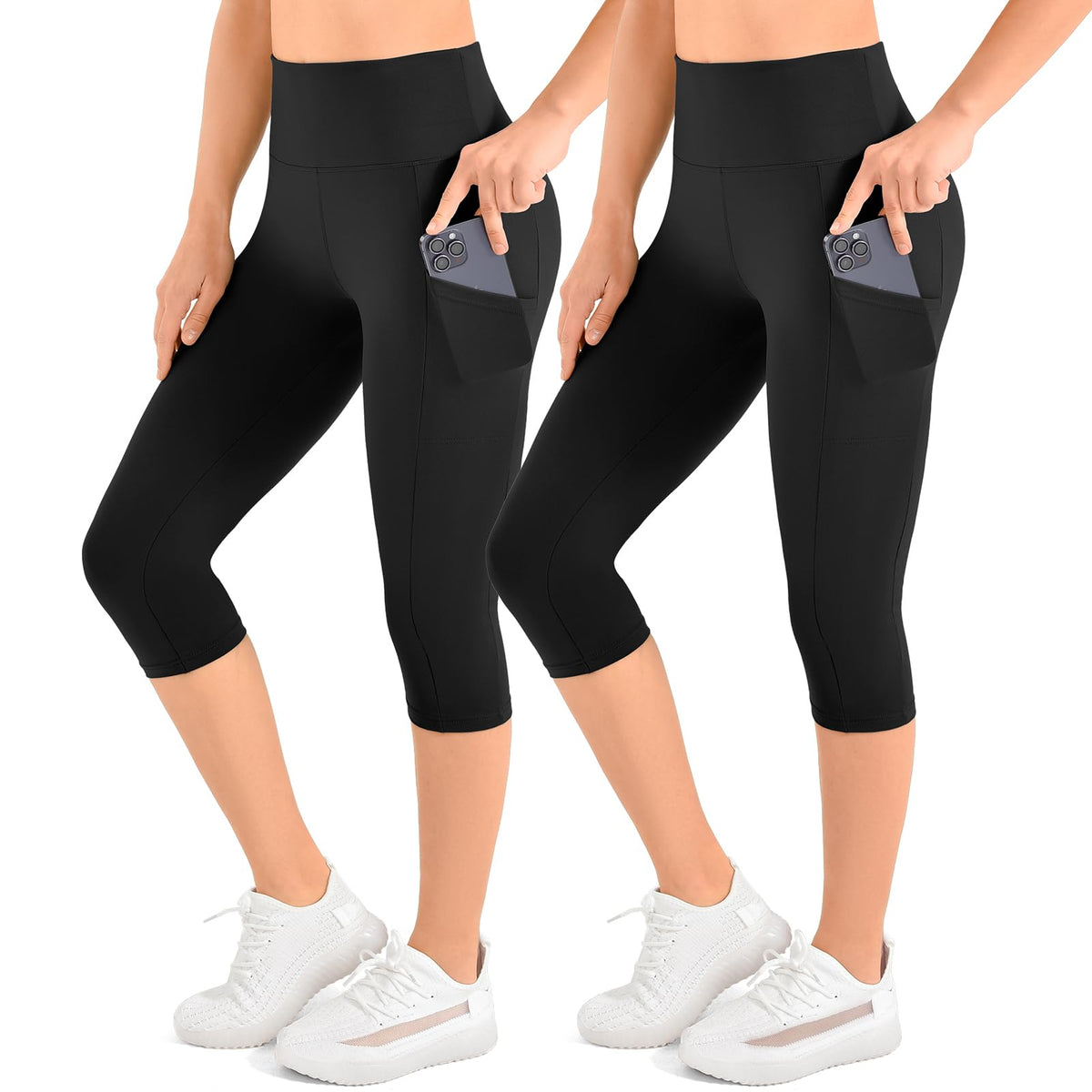 Leafigure 2-Pack High Waist Leggings with Pockets for Women Jansha Store