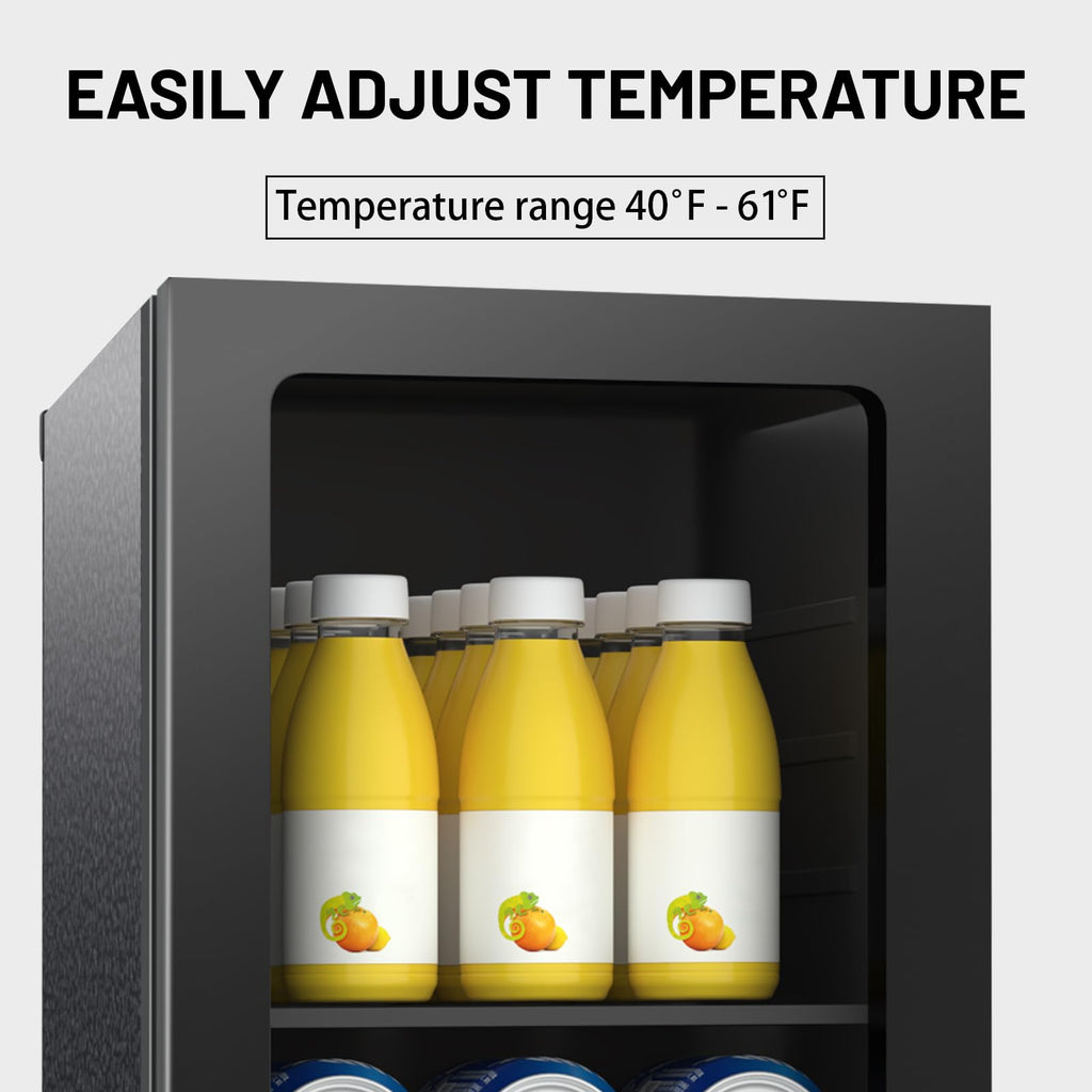 DOGHLY 1.7 Cu.ft Mini Fridge Glass Door, 72 Cans Beverage Refrigerator Jansha Store