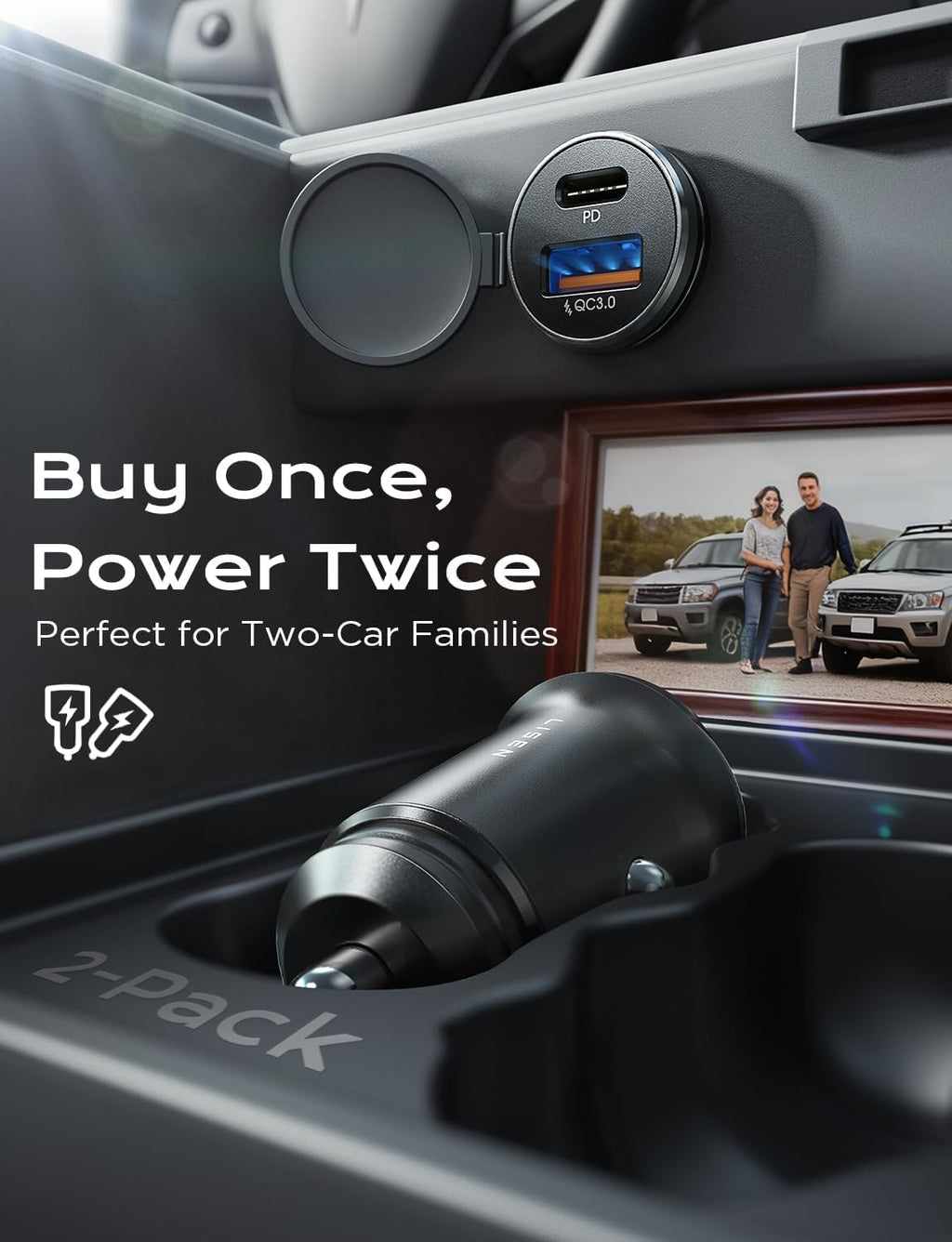 LISEN Car Charger USB C, 69W Cigarette Lighter USB Charger Adapter, 2 Pack Jansha Store