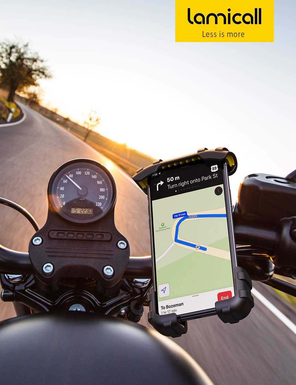 Lamicall Bike Phone Holder Motorcycle Mount - One-Hand Operation, Lockable Jansha Store