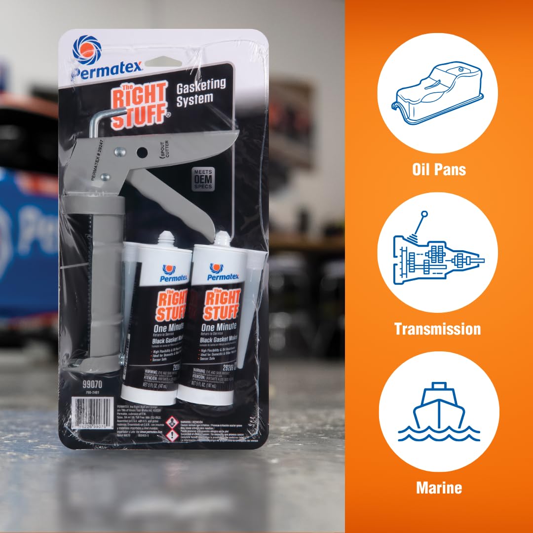 Permatex 82180 Ultra Black Maximum Oil Resistance RTV Silicone Gasket Maker, Sensor Safe and Non-Corrosive, for High Flex and Oil Resistant Applications 3 oz Jansha Store