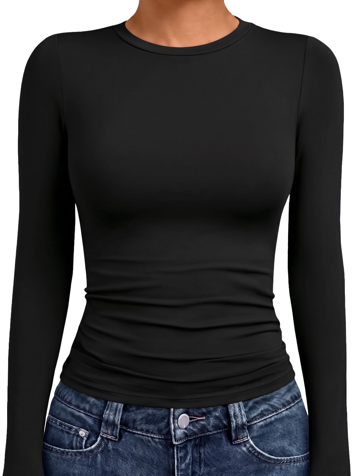 AUTOMET Womens Crew Neck Long Sleeve Shirts Compression Underscrubs Tops Jansha Store