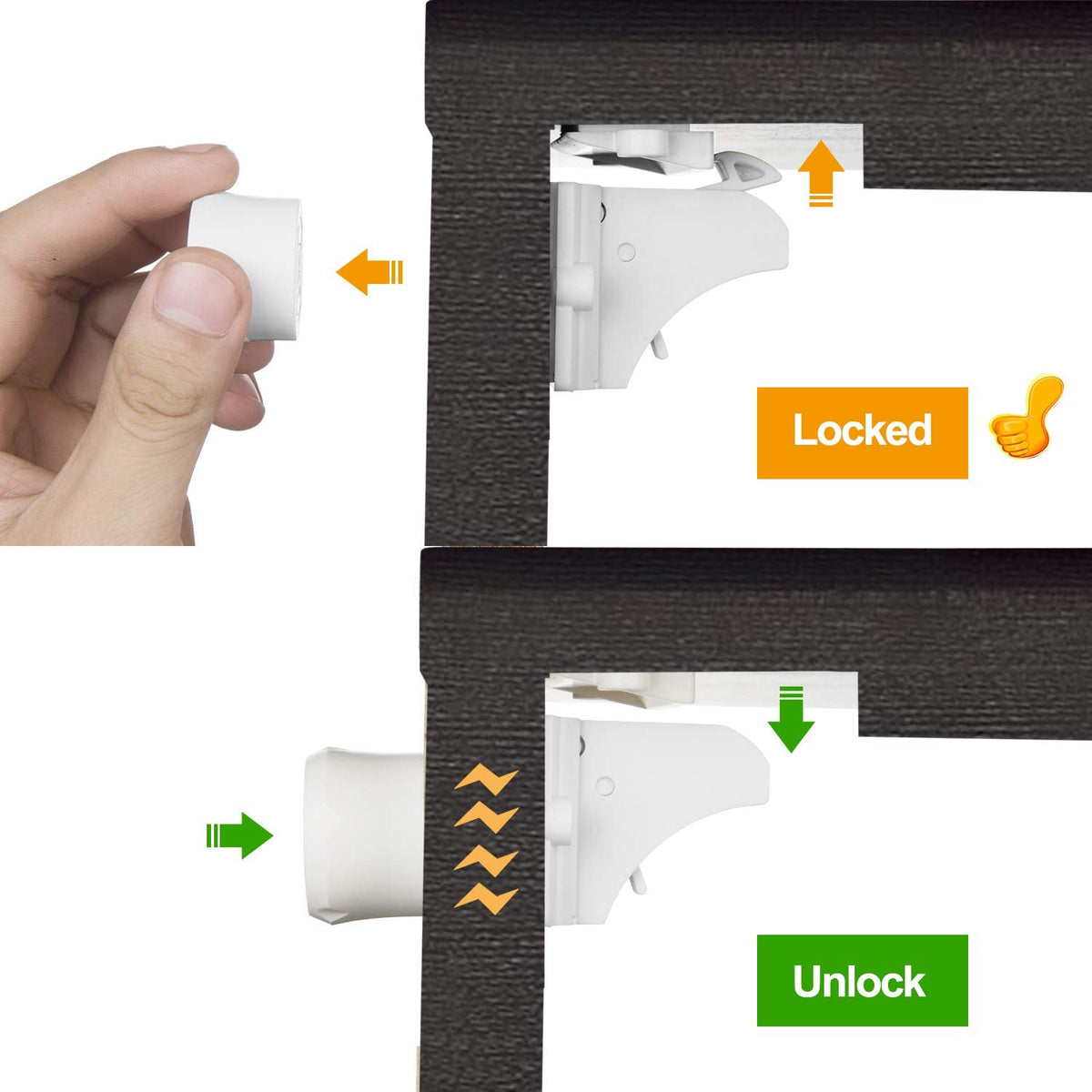 Vmaisi 20 Pack Magnetic Cabinet Locks Baby Proofing and 2 Keys Jansha Store