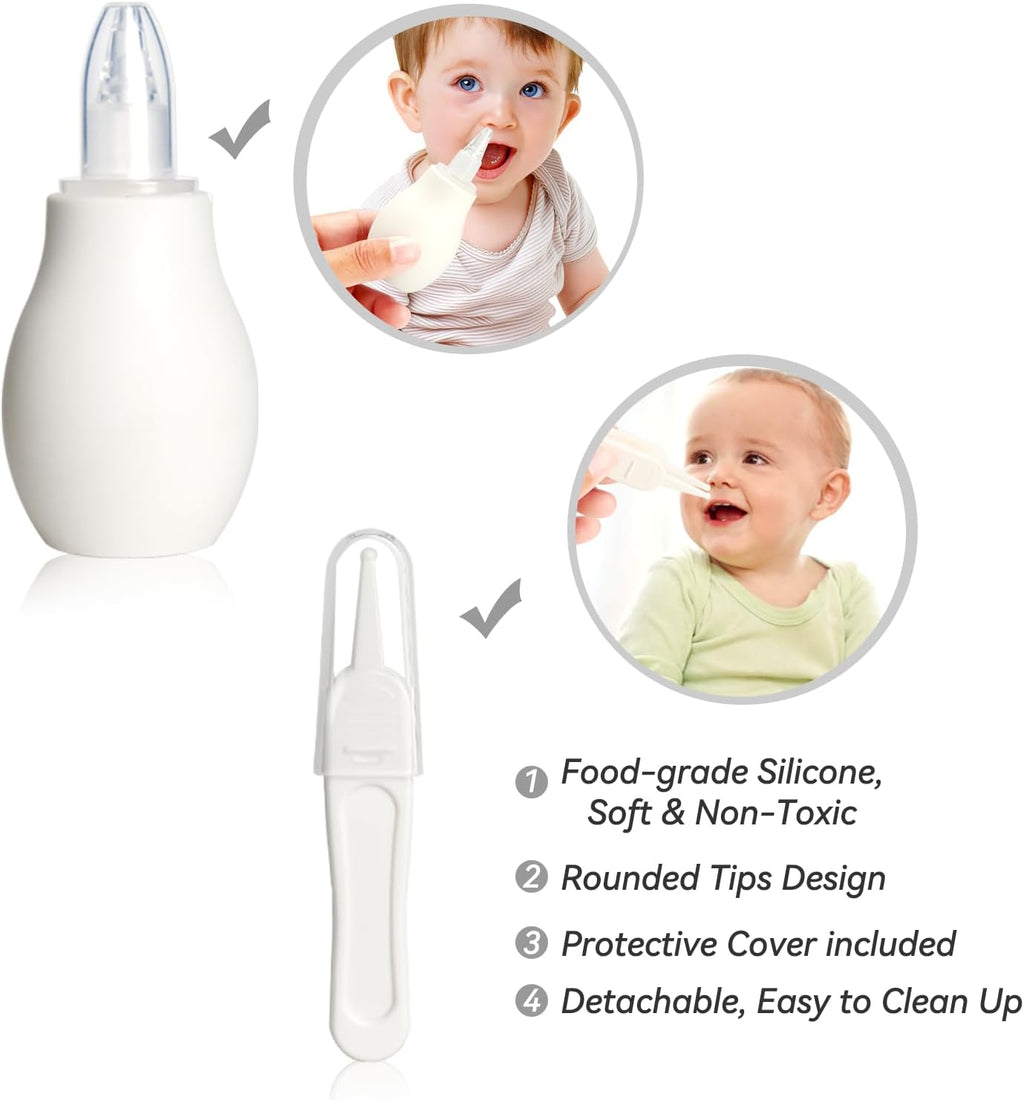 Baby Grooming Kit, Infant Safety Care Set with Hair Brush Comb Nail Clipper Nasal Aspirator,Baby Essentials Kit for Newborn Girls Boys (Grey White) Jansha Store