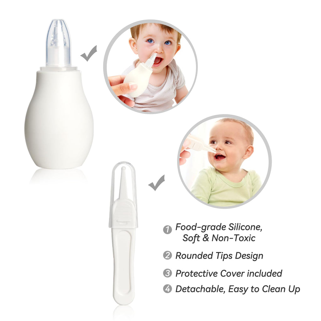 Baby Grooming Kit, Infant Safety Care Set with Hair Brush Comb Nail Clipper Nasal Aspirator,Baby Essentials Kit for Newborn Girls Boys (Grey White) Jansha Store