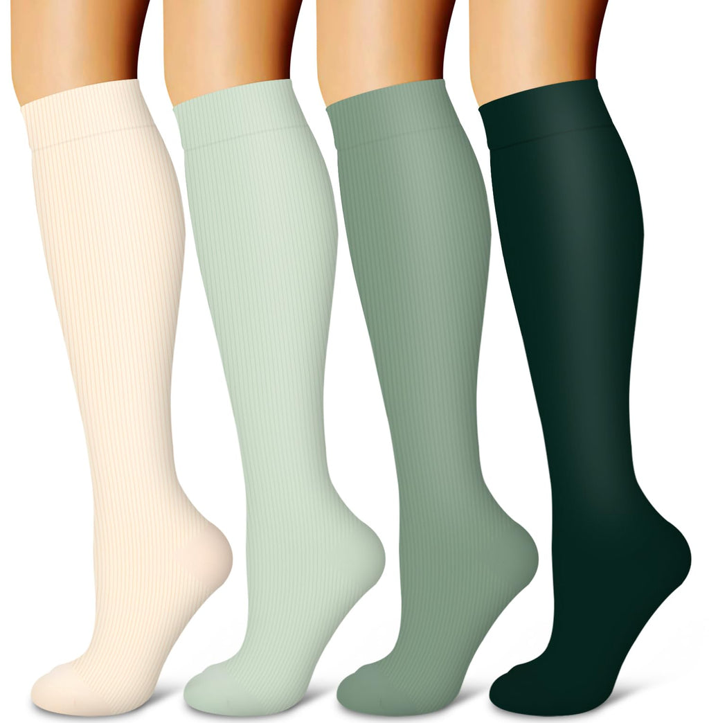 Laite Hebe 4 Pairs-Compression Socks for Women&Men Circulation-Best Support for Nurses,Running,Athletic Jansha Store