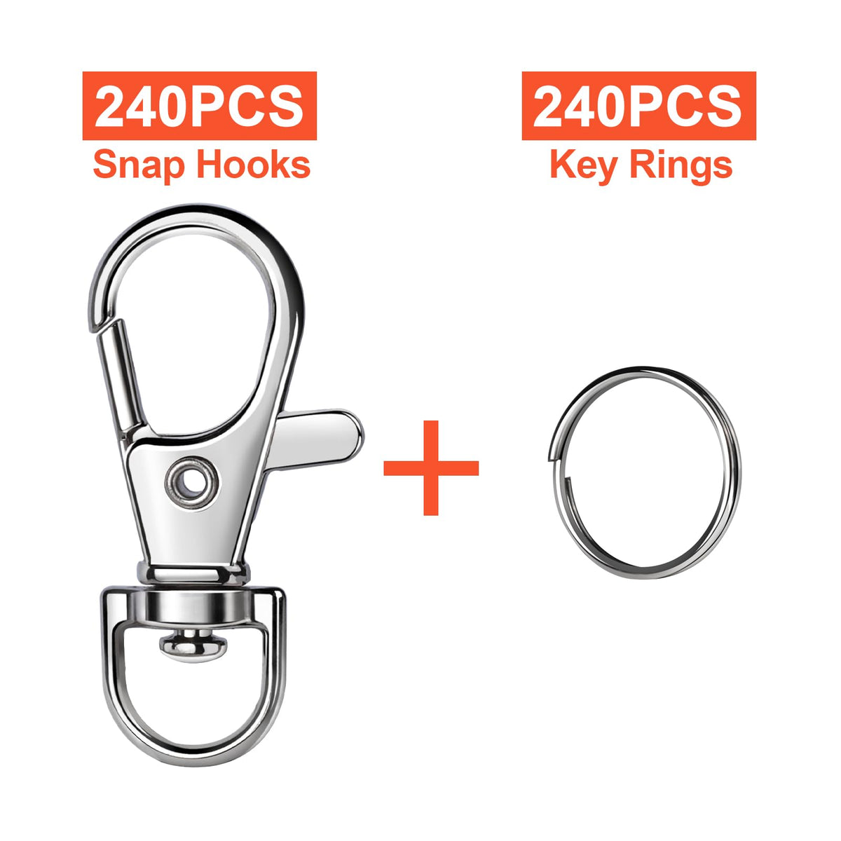 LEOBRO 70PCS Lobster Claw Clasps and Key Rings, 35PCS Keychains Clips and 35PCS Key Chain Ring, Keychain Making kit for Key Chain, Jewelry Making, Art Crafts, Silver Jansha Store
