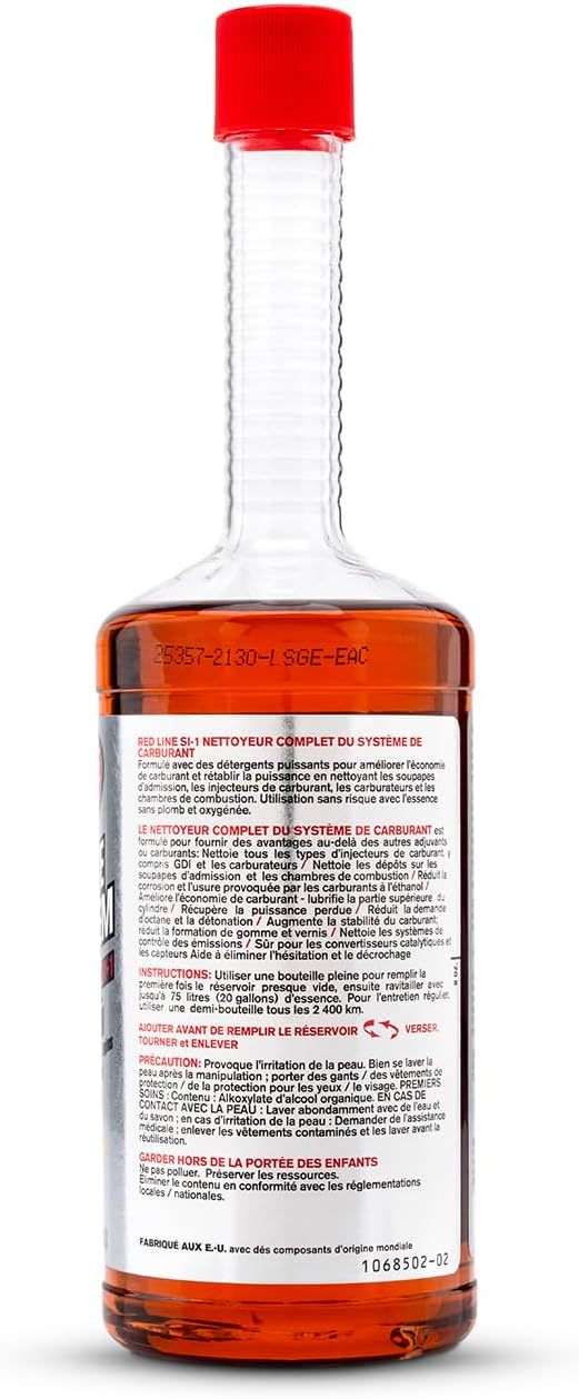 Red Line 60103 SI-1 Complete Fuel System Cleaner - 15 Ounce- Fuel Injector Cleaner and Carburetor Cleaner for Corrosion Prevention and Injector, Valve, and Combustion Chamber Deposit Removal Jansha Store