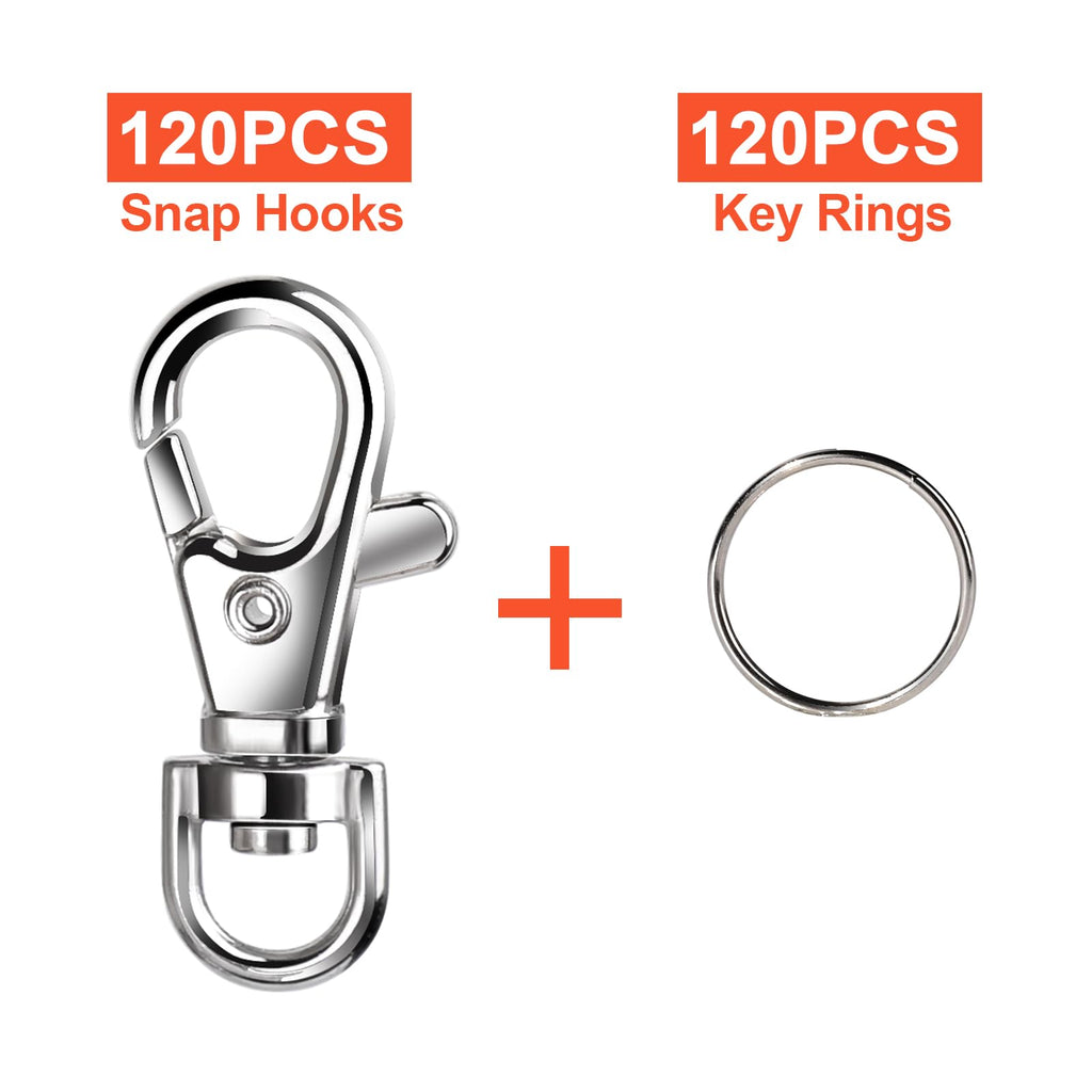 LEOBRO 70PCS Lobster Claw Clasps and Key Rings, 35PCS Keychains Clips and 35PCS Key Chain Ring, Keychain Making kit for Key Chain, Jewelry Making, Art Crafts, Silver Jansha Store