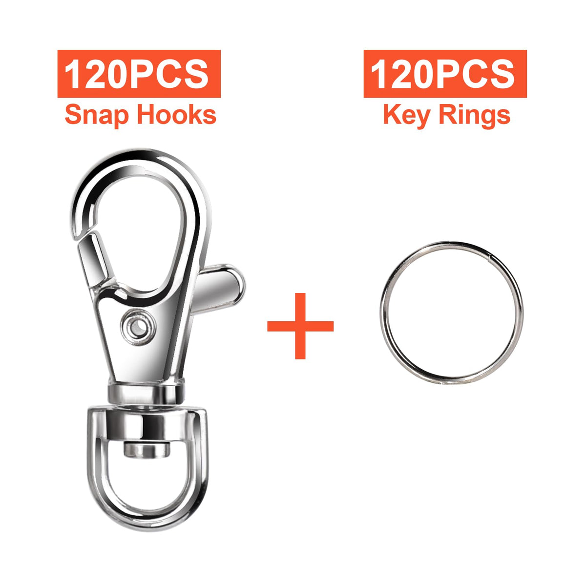LEOBRO 70PCS Lobster Claw Clasps and Key Rings, 35PCS Keychains Clips and 35PCS Key Chain Ring, Keychain Making kit for Key Chain, Jewelry Making, Art Crafts, Silver Jansha Store